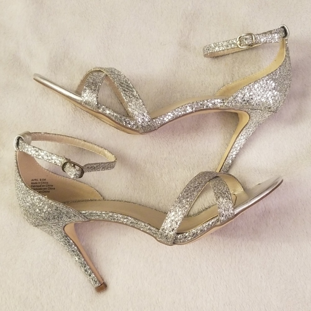 Silver Glitter Heels